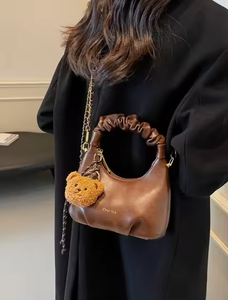 Sacs à main de luxe pour femmes, plissés demi-lune, sacs sous le bras, sacs à bandoulière en cuir imperméable, style hobo et bowling - Product Image 2