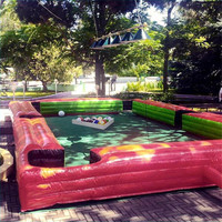 Campo de Snookball Inflable en Oferta, Juego de Snookball Gigante, Billar Enorme con Pelota de Fútbol