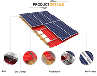 Système de montage solaire pour toitures en tuiles, pour les toitures résidentielles et commerciales, avec crochets de fixation sécurisés et installation facile