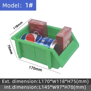 Caja organizadora apilable, contenedor de almacenamiento de plástico con perno, apilable, piezas de herramientas