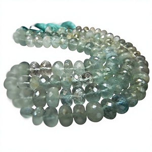 Perles facettées rondes en aquamarine naturelle, 11 mm, pierre précieuse bleue, brin de 8 pouces de long - Product Image 1