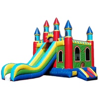 Château gonflable commercial d'extérieur avec toboggan, motif palmier, en PVC de qualité professionnelle, garantie 3 ans