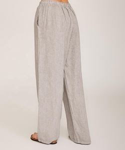 Tianmanni — <span class=keywords><strong>pantalon</strong></span> taille haute pour femme, évasé, en lin, à jambes larges, collection 100% - Product Image 5