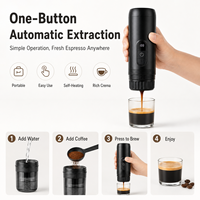 Machine à expresso portable sans fil rechargeable avec café moulu et capsules, mini cafetière de voyage pour le camping en plein air