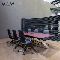 Table de conférence extensible M&W Wood, design moderne, bureau commercial, gain de place, taille personnalisable