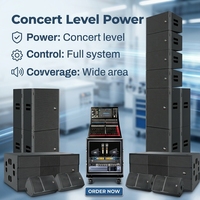 Système de sonorisation de scène professionnel, ensemble de haut-parleurs Line Array haute puissance, caisson de basses, mixeur numérique, microphone sans fil, ensemble complet