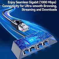 Adaptateur Ethernet RJ45 Mini Gen 3 à 4 ports, réseau externe filaire pour 4 appareils, connexion simultanée