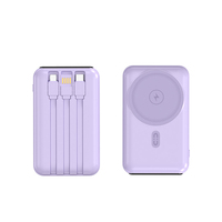 Batterie externe magnétique sans fil à charge rapide 22,5 W 10000 mAh et chargeur sans fil 15 W avec câbles intégrés – Vente en gros directe usine