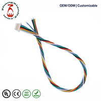 Câble torsadé en silicone à tête unique personnalisé OEM, faisceau de câbles multicolores avec connecteur SH ZH
