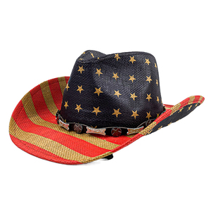 <span class=keywords><strong>Chapeau</strong></span> <span class=keywords><strong>de</strong></span> cowboy en <span class=keywords><strong>paille</strong></span> tressée en gros avec bande décorative pour fête <span class=keywords><strong>de</strong></span> carnaval - Product Image 1
