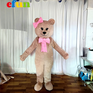 Efun moq 1 PC Hot Bán sang trọng động vật cosplay phần Fancy ăn mặc lớn màu nâu dành cho người lớn Gấu bông Linh Vật Trang phục cho Đảng - Product Image 1