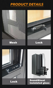 Fenêtre coulissante horizontale en aluminium avec verre Low-E certifié NFRC américain, étanche, insonorisée, cadre noir - Product Image 2