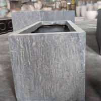 En fibre de verre béton ardoise rectangulaire la plantation de fleurs creux pots