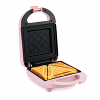 Machine à sandwich électrique compacte antiadhésive à cuisson rapide avec indicateur de puissance et rangement facile pour le petit-déjeuner au café