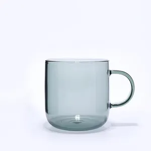 Tasse en verre de café à boire de couleur claire en borosilicate personnalisée de haute qualité tasses en verre coloré