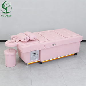 Jincheng Custom Pink Beauty Salon Shampoo Head Therapy Masaje tailandés Electric <span class=keywords><strong>Back</strong></span> Lift Pedicure Shampoo Bed - Product Image 2
