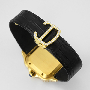 Reloj de pulsera de diamante de moissanita con diseño de lujo de acero inoxidable, joyería de moda, novedad - Product Image 2