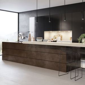 Muebles de Cocina, Diseño de Gabinetes de Cocina, Laca de Poliuretano, Blanco Champán - Product Image 5