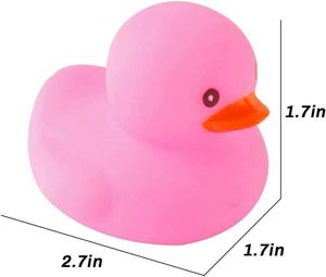Custom Logo <b>Pink</b> Rubber Ducks Sand Playing Tool for Infants Toddlers Baby Shower Carnival Decorations Small 2 Inch - Product Image 4