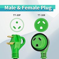 Cable adaptador RV de 30 amperios, NEMA 2. 2 Dogbone con conector Twist Lock para uso temporal de remolque camper