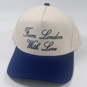Quanzhou Hot Sale Embroidered Letters Two Tone Wedding Trucker <strong>Hats</strong> Custom <strong>Navy</strong> 5 Panel Snapback <strong>Hat</strong> Unisex Cotton Baseball Caps - Product Image 3