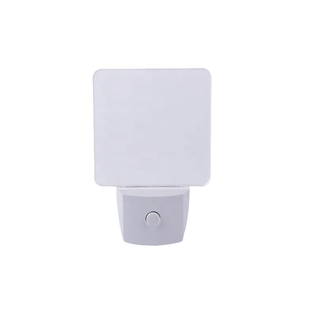 White LED Night Light for Bedside Lamp With Square Shade Custom Pattern