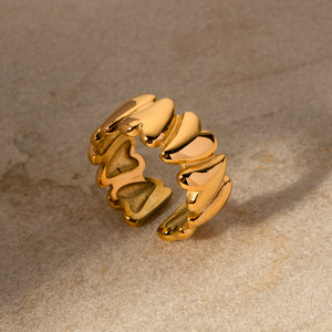 Heart <b>Ring</b> For Women 18K Gold Stainless Steel Jewelry Simple Design Gift Fashion <b>Rings</b> - Product Image 2