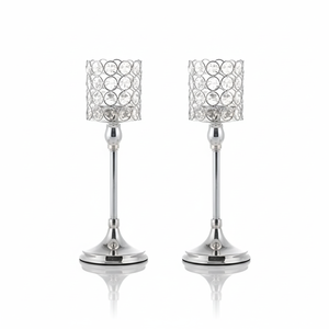 Florero de cristal para boda, centro de mesa de boda, venta al por mayor, logotipo personalizado, embalaje, acabado de oro alto - Product Image 1