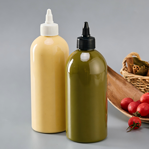 ขวดบอสตันขนาด 500 มล. 16 ออนซ์ ขวด PET เกรดอาหารสำหรับบรรจุน้ำมันมะกอกและมายองเนส พร้อมฝาเกลียว ขายส่ง - Product Image 1