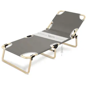 경량 점심 휴식 슬리퍼 의자 라운지 의자 저렴한 가격 접이식 침대 캠핑 침대 패드 판매