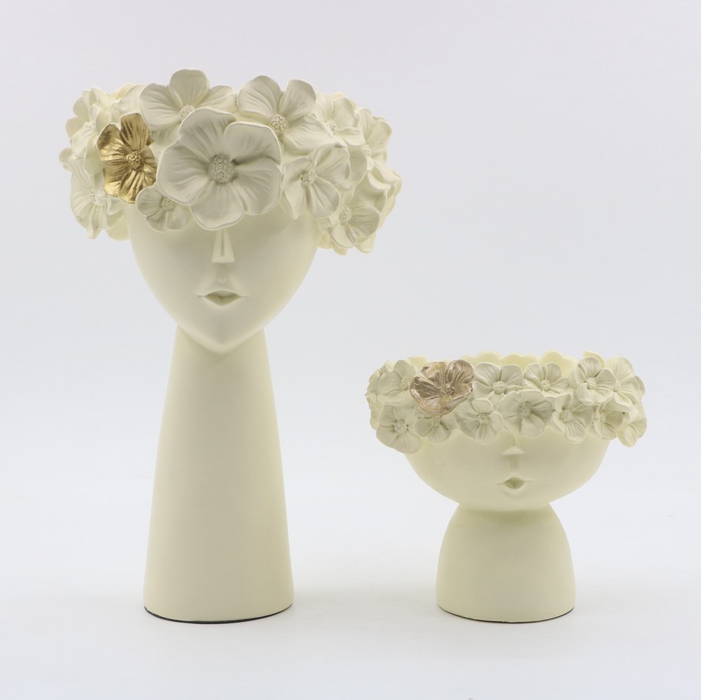 2022 Современная ваза из полирезины в форме головы человека для внутреннего декора