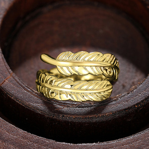 Anello Aperto Vintage a Foglia di Banana da Donna, Regolabile, Gioielli Tropicali alla Moda, Vendita all'Ingrosso - Product Image 6
