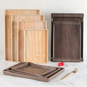 Hình chữ nhật melamine nhựa nhà hàng phục vụ tấm phục vụ khay cho khách sạn ăn nhẹ bằng gỗ Melamine Khay phục vụ - Product Image 1