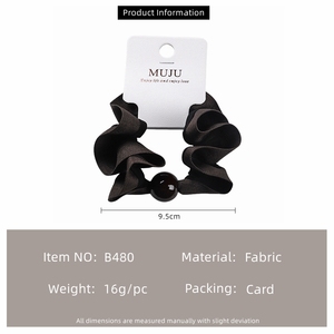 Coletero <span class=keywords><strong>El</strong></span>ástico <span class=keywords><strong>de</strong></span> Tela <span class=keywords><strong>de</strong></span> Alta Gama <span class=keywords><strong>de</strong></span> 9.5cm con Borde Ancho y Bola para Mujer - Product Image 6