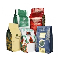 Sacs d'emballage en plastique épais à fond carré, 12 oz, pour café, personnalisables, avec fermeture éclair – Vente chaude
