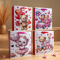 Sacs cadeaux mignons en forme d'ours en peluche VT14, sacs en papier pour la Saint-Valentin avec poignée en ruban pour mariage, fête d'anniversaire