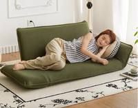 Canapé convertible moderne en cuir synthétique deux places avec mousse à mémoire de forme, pliable, hauteur réglable, fauteuil-lit inclinable pour petits espaces