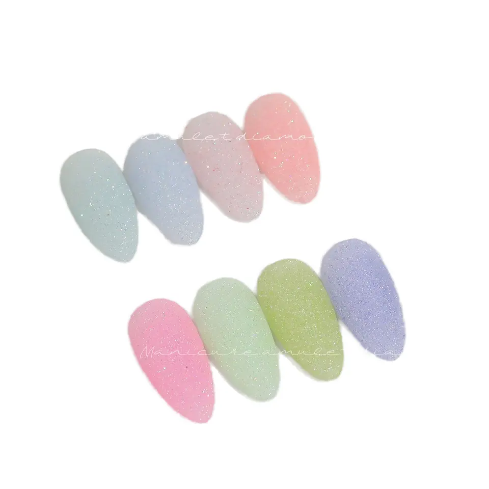 Polvo de uñas de 8 colores, polvo brillante, polvo de azúcar de color de fantasía extremadamente fino, arte de uñas DIY, código de color Macaron