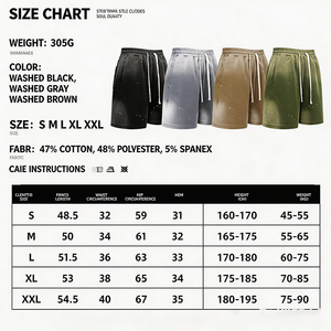 Wholesale Eco-Friendly Vintage Breathable <b>Knitted</b> Crew Neck 2-Piece <b>Set</b> T-shirt Shorts Summer Retro Washed Loose Casual Mens - Product Image 6