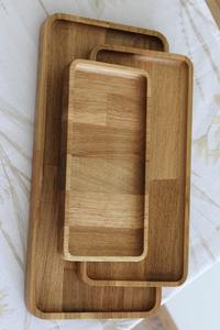 <b>Set</b> <b>of</b> <b>3</b> Natural Wood Rectangular Serving Platters Kitchen Dining & Display Boards <b>Wall</b> <b>Art</b> Display - Product Image 4