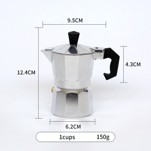 <span class=keywords><strong>Meilleure</strong></span> vente de <span class=keywords><strong>cafetière</strong></span> italienne Moka avec aluminium 3/6 tasses Mini <span class=keywords><strong>cafetière</strong></span> à expresso portable argentée avec manche en bois - Product Image 2