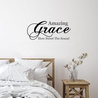 Vinyle Citations Murales Autocollants Incroyable Grace Comment Doux le Son Mots Personnalisés Lettre Église Phrase Stickers Muraux pour Pare-chocs Vélo