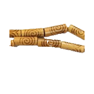 Perles de bambou 28 pouces brin rond 17x7mm naturel brun brûlant conception pour la fabrication de bijoux - Product Image 1