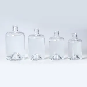 250ml 375ml 500ml 750ml forme ronde transparente à fond tombant bouteilles en verre diffuseur de roseau 2024 avec liège