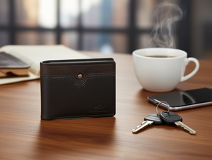 Portafoglio da Uomo in Pelle con Patchwork, Chiusura a 7 Pieghe, Stile Vintage per Uso Quotidiano - Product Image 2