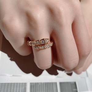Anello Unisex Aperto a Forma di Serpente in Rame, Completamente Tempestato, Regolabile, Oro Argento, Gioielli Moda Animale per Donna Uomo - Product Image 5