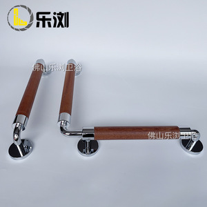 Barre d'appui en L Le Liu en bois massif et alliage de zinc poli, poignée de sécurité pour salle de bain, usage domestique - Product Image 3