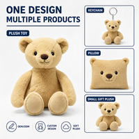 Boneka Beruang Plush Kustom Langsung dari Pabrik, Berdasarkan Desain OEM ODM, Boneka Karakter Isi Dakron untuk Merek IP Asli