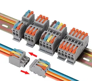 موصلات سلكية للتركيب بالدفع من DIN-Rail LT-4FFD وصلة سريعة للذكور والإناث وصلة سلكية للربط من 2 إلى 5 قطع