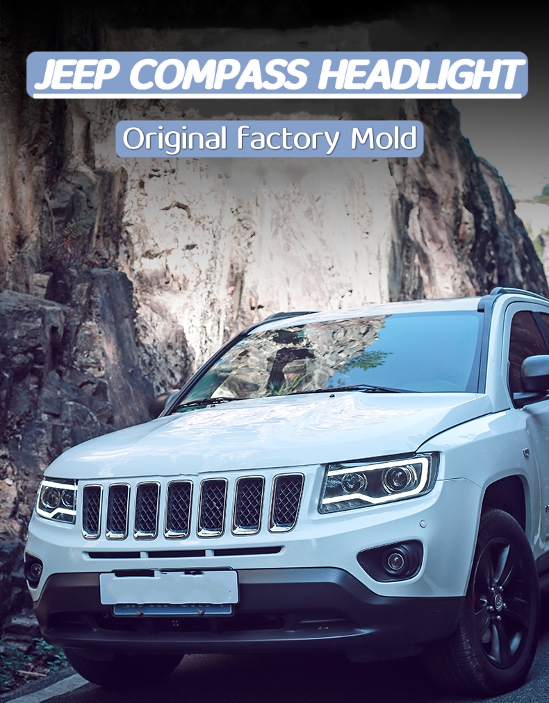40W 6000K Auto LED Lights For Jeep Compass Plastic ABS Material